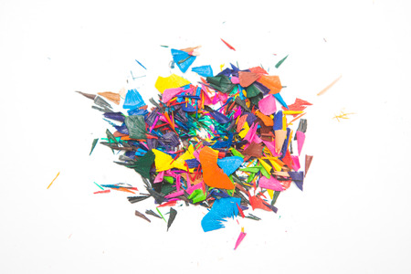 Paint chips of colored pencils, colorfulの写真素材