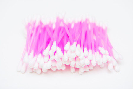 Cotton spinning ear on white background の写真素材