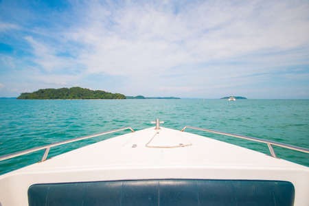 beautiful sea view from speedboatの写真素材