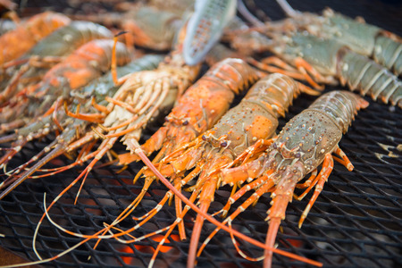 grilled lobster on stove 