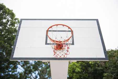 basketball hoop in the courtyard, sportの写真素材