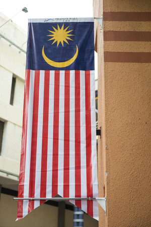 Malaysia flag hang on the building, anthemsの写真素材