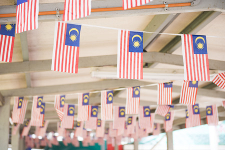 small Malaysia flag in building, anthemsの写真素材