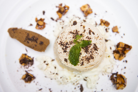 parfait caffe with crispy almond caramel, dessertの写真素材