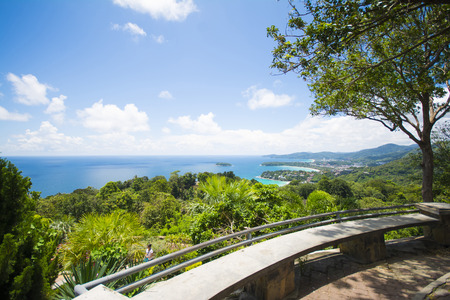 PHUKET, THAILAND-AUGUST 29, 2015 karon view point, we can see kata noi, kata beach and karon beach from here at Phuket, Thailand, landmarkのeditorial素材
