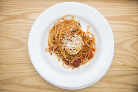 Spaghetti and tomato sauce, foodの写真素材