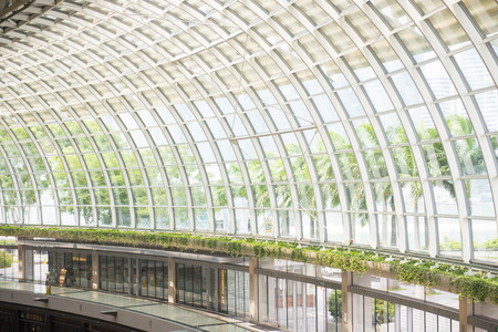 clear and beautiful wall made from glass, Department storeのeditorial素材