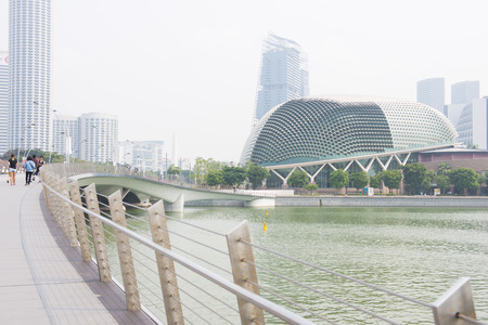 MARINA BAY, SINGAPORE- OCTOBER 13, 2015: The Esplanade at Marina bayのeditorial素材