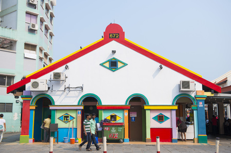 LITTLE INDIA, SINGAPORE - OCTOBER 12, 2015: little india hub of the Indian community in Singapore on October 12, 2015, landmarkのeditorial素材