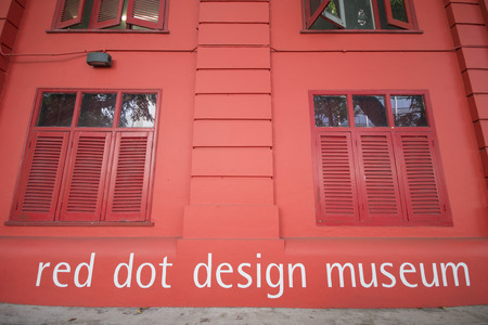 SINGAPORE, OCTOBER 13, 2015: red dot design museum is the center of creativity. The place is famous as one of Singapore on October 13, 2015, landmarkのeditorial素材