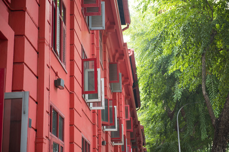 SINGAPORE, OCTOBER 13, 2015: red dot design museum is the center of creativity. The place is famous as one of Singapore on October 13, 2015, landmarkのeditorial素材