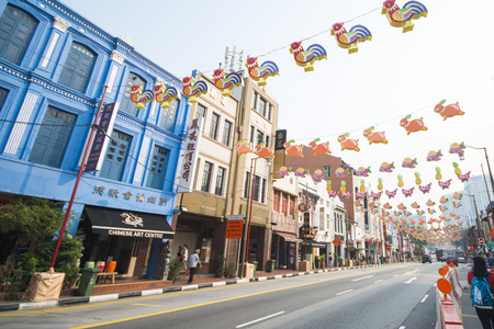 beautiful building at chinatown, singapore, cityのeditorial素材