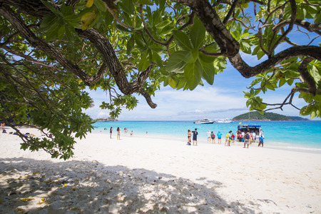 PHANG-NGA, THAILAND - November 7, 2015; beautiful similan island like a heaven with blue sky and calm blue sea surf on November 7, 2015, Phang-nga, Thailandのeditorial素材