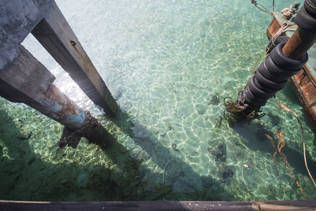 clear water at the port, Mai Ton Island, Phuket, Thailandの写真素材