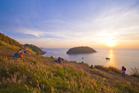 PHUKET, THAILAND - October 31, 2015; beautiful sunset views at the windmill viewpoint, Phuket, Thailand on October 31, 2015, natureのeditorial素材
