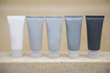 amenity set in bathroom, productの写真素材