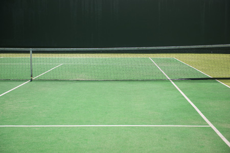 empty green tennis court, sportの写真素材