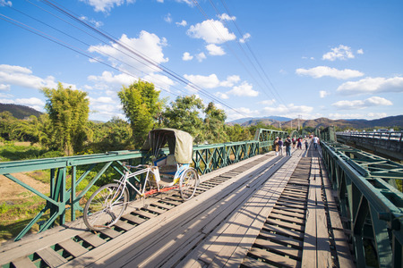 PAI, MAE HONG SON PROVINCE, THAILAND - DECEMBER 26, 2015: World War II Memorial Bridge in Pai was built during World War 2 by the Japanese Army on december 26, 2015, nothern of Thailandのeditorial素材