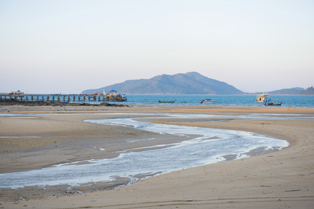 flood tide way from the sea, natureの写真素材