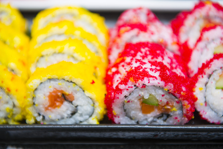 fresh japanese sushi rolls, Japan traditional cuisineの写真素材