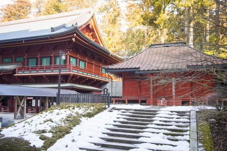 NIKKO, JAPAN - FEBRUARY 22, 2016 : beautiful Shrine in Rinnoji temple at Nikko, japan on February 22, 2016, Landmarkのeditorial素材
