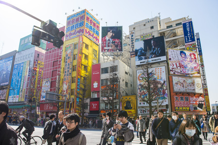 Akihabara, Japan - February 20, 2016 : Akihabara : The technology and comics town in Tokyo, landmarkのeditorial素材