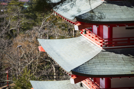 Chureito Pagoda view point in Japan , beautiful buildingのeditorial素材