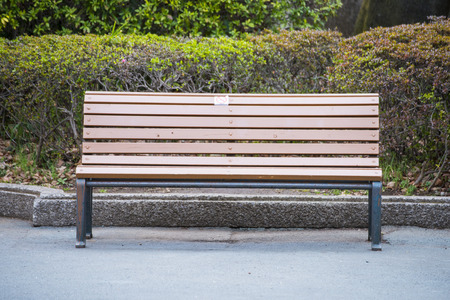 brown bench in the park, wooden