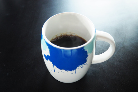 cup of hot black coffee, drinkの写真素材