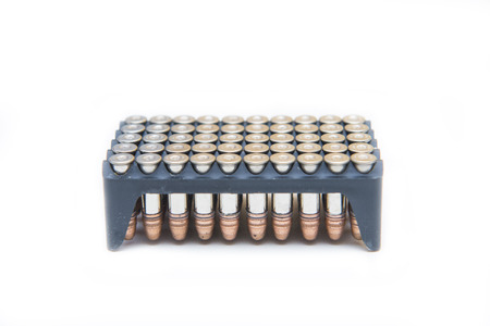 bullet for gun on white background, cartridge