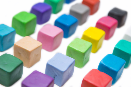 colorful clay for kid on white background, materialの写真素材