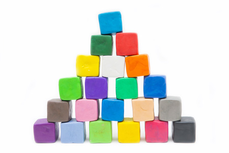 colorful clay for kid on white background, materialの写真素材