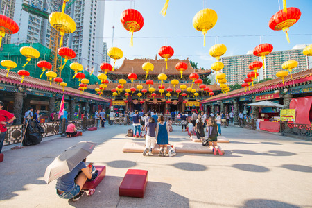 Kowloon, Hong Kong - September 23, 2016 : Wong Tai Sin Temple, famous temple in Hong Kong, Landmarkのeditorial素材