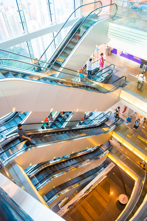 Central, Hong Kong - September 21, 2016 : escalator in the peak tower, Hong Kongのeditorial素材