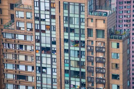 Central, Hong Kong - September 21, 2016 : Skyscraper view from the Peak Tower, landmark of Hong Kongのeditorial素材