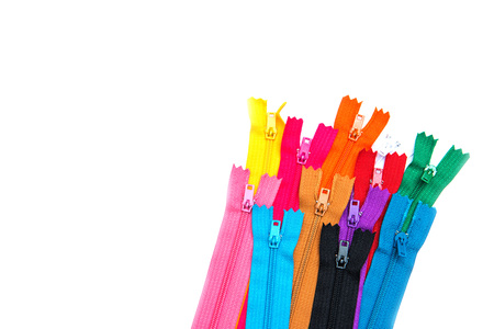 color zipper on white background, Tailoringの写真素材