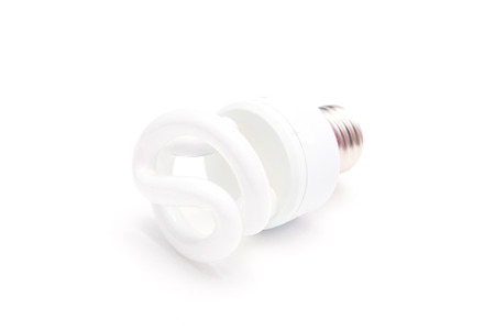 light bulb isolated on white background, fluorescent