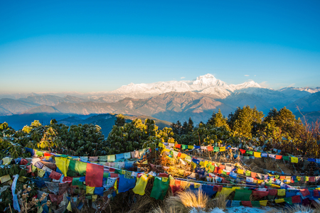 Nepal - 26 December 2016 :: Poon Hill view point for see snow mountain in Nepal , Annapurna rangeのeditorial素材