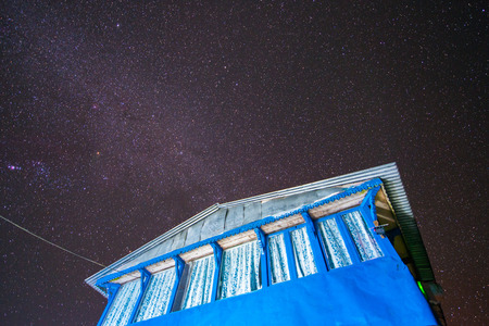 a lot of star over the mountain , natureの写真素材