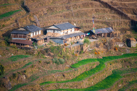 home on rice terraces beautiful landscape , mountainの写真素材