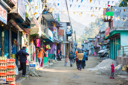 Nepal - 24 December 2016 :: Hiking to Himalaya mountain in Nepal , trekking