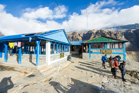 Nepal - 31 December 2016 :: Lodge and restaurant on Annapurna base camp in Nepal , travelのeditorial素材