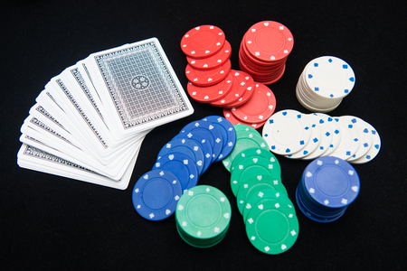casino chips for play in card game , gambling