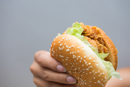 chicken burger fast food for eat , mealの写真素材