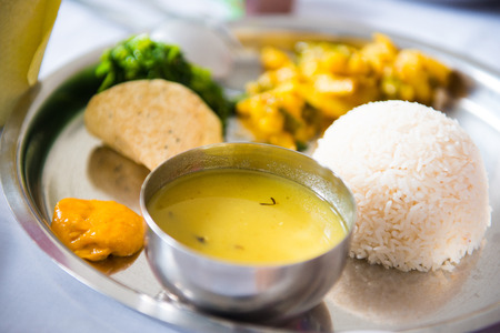 Dal Bhat recipe local food of Nepal and India , cuisineの写真素材
