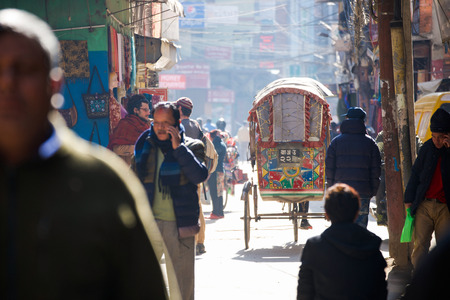 Nepal - 3 January 2017 :: rickshaw service for citytour at Kathmandu , Nepalのeditorial素材