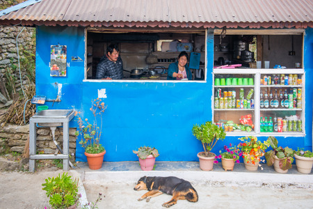 Nepal - 25 December 2016 :: local kitchen on the mountain, Nepalのeditorial素材