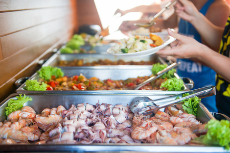 Food buffet catering in restaurant, mealの写真素材