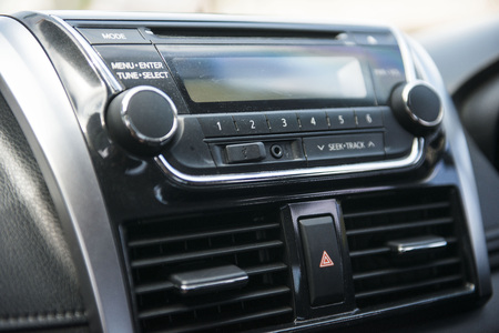Interior view of a car, transportationの写真素材