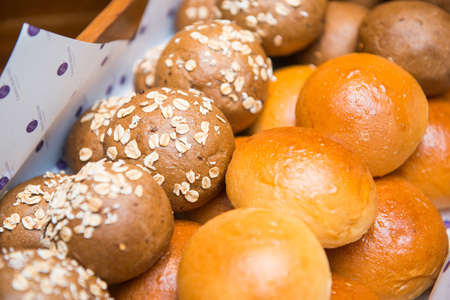 Mixed of bun bread for breakfast